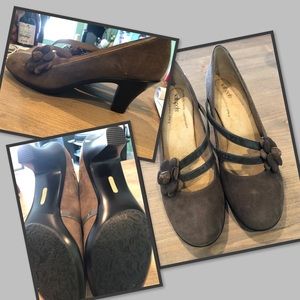 Adorable brown suede heels never worn